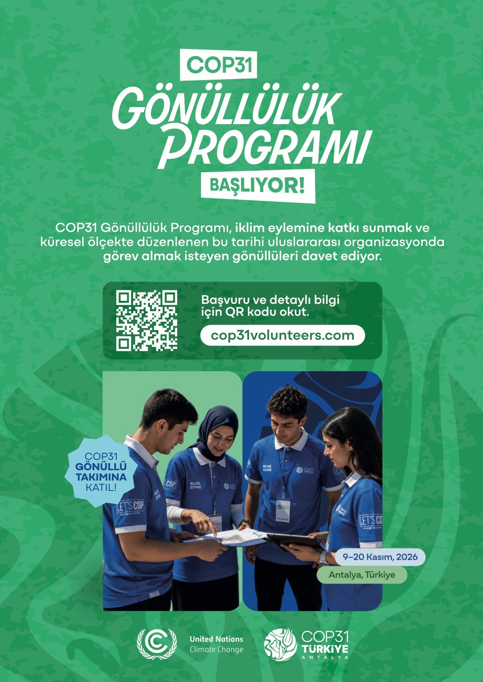 COP31 Gönüllülük Programı İçin Başvurular Başladı